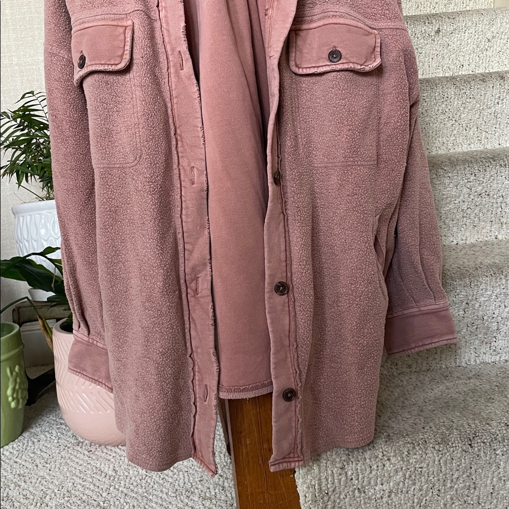 Free People Oversized Slouchy Terry Cloth Ruby Jacket - Picture 3 of 11